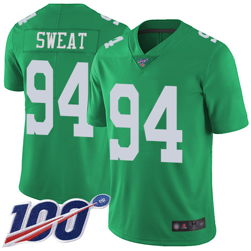 Men Philadelphia Eagles #94 Josh Sweat Limited Green Rush Vapor Untouchable NFL Jersey 100th Season Football->nfl t-shirts->Sports Accessory